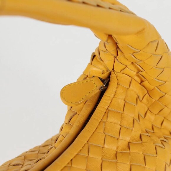 BOTTEGA VENETA INTRECCIATO Hobo Bag Leather Yellow - Picture 11 of 16